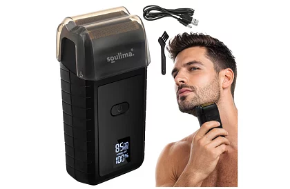 Borotvapáló LED kijelzővel - USB-C, 2 pengével, 2 vágóéle, tok