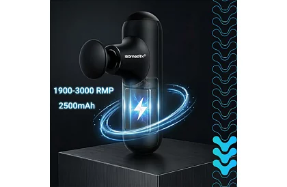 Kompakt masszázspisztoly 5 üzemmód - Újratölthető 2 x 2500 mAh