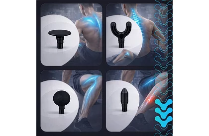 Kompakt masszázspisztoly 5 üzemmód - Újratölthető 2 x 2500 mAh