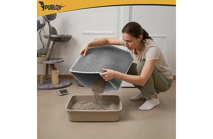 Macska WC elé helyezhető szennytartó szőnyeg 75 x 55 cm - szürke