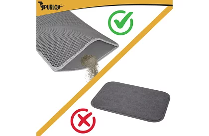 Macska WC elé helyezhető szennytartó szőnyeg 75 x 55 cm - szürke