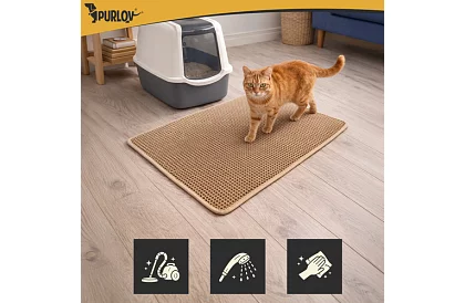 Macska WC aláfólia, amely megakadályozza a szennyeződéseket 75 x 55 cm – bézs