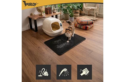 Macska WC aláfólia, amely megakadályozza a szennyeződéseket 75 x 55 cm - fekete