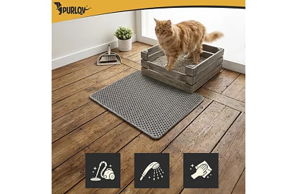 Macska WC elé helyezhető szennytartó szőnyeg 60 x 45 cm – szürke