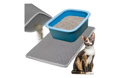 Macska WC elé helyezhető szennytartó szőnyeg 60 x 45 cm – szürke