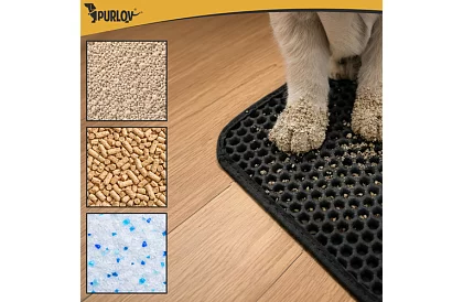 Macska WC aláfólia, amely megakadályozza a szennyeződéseket 60 x 45 cm – fekete