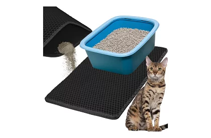 Macska WC aláfólia, amely megakadályozza a szennyeződéseket 60 x 45 cm – fekete