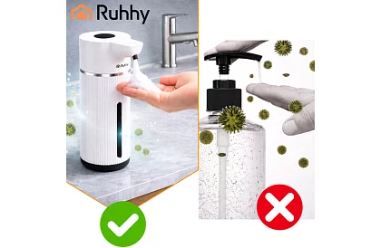 Érintés nélküli automatikus LCD szappanadagoló 420 ml - fehér