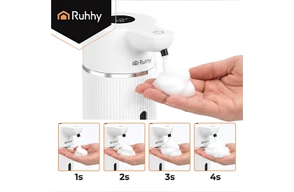 Érintés nélküli automatikus LCD szappanadagoló 420 ml - fehér