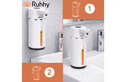 Érintés nélküli automatikus LCD szappanadagoló 420 ml - fehér