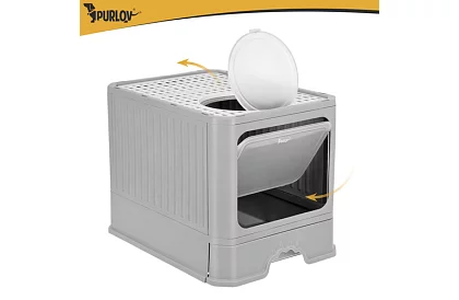 Zárt macska toalett 50×36×38 cm fiókkal és lapáttal