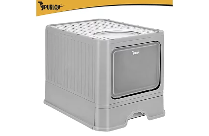 Zárt macska toalett 50×36×38 cm fiókkal és lapáttal