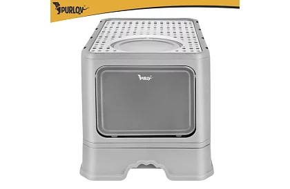 Zárt macska toalett 50×36×38 cm fiókkal és lapáttal