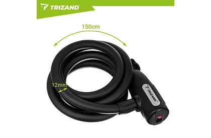 Acél kerékzár 150 cm, 12 mm vastag kötél