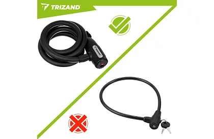 Acél kerékzár 150 cm, 12 mm vastag kötél