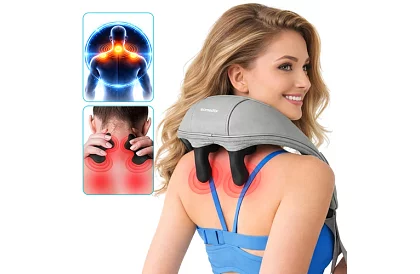 Vezeték nélküli nyakmasszírozó készülék fűtéssel - Shiatsu 22,2 W