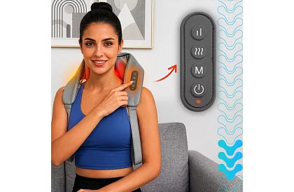 Vezeték nélküli nyakmasszírozó készülék fűtéssel - Shiatsu 22,2 W