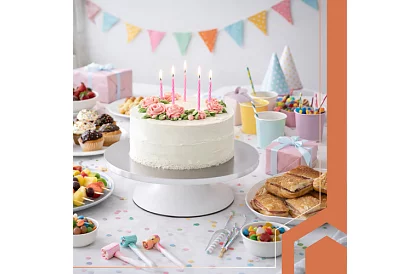 Forgatható fém állvány - tortatál 30 cm