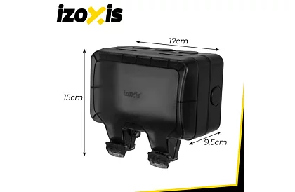 Vízálló kültéri dupla aljzat fedéllel - IP66, 230V, 16A