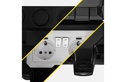 Vízálló kültéri dupla aljzat fedéllel - IP66, 230V, 16A