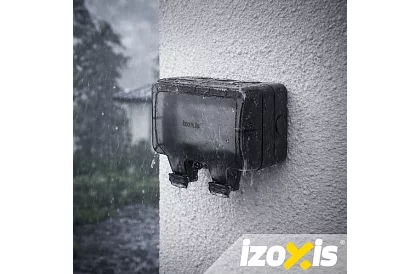 Vízálló kültéri dupla aljzat fedéllel - IP66, 230V, 16A