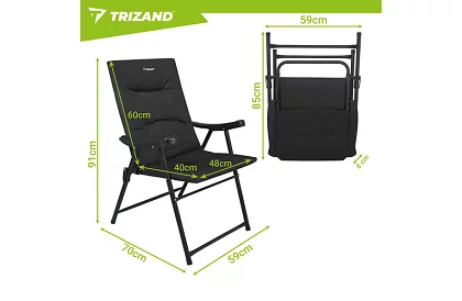 Összecsukható kemping szék karfával -  2 darab