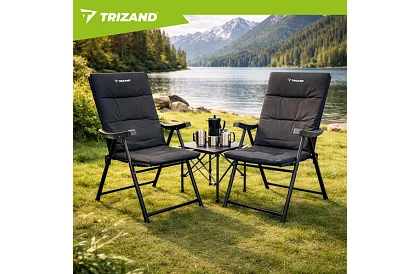 Összecsukható kemping szék karfával -  2 darab