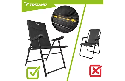 Összecsukható kemping szék karfával -  2 darab