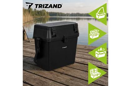 Horgász doboz 2 az 1-ben – 38 × 34 × 21 cm szervező és szék