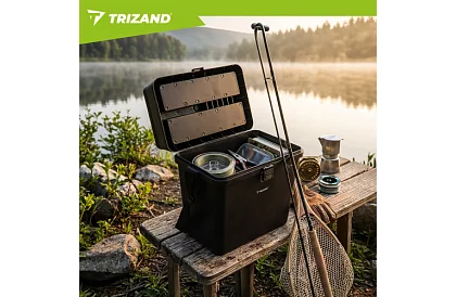 Horgász doboz 2 az 1-ben – 38 × 34 × 21 cm szervező és szék