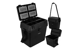 Horgász doboz 2 az 1-ben – 38 × 34 × 21 cm szervező és szék