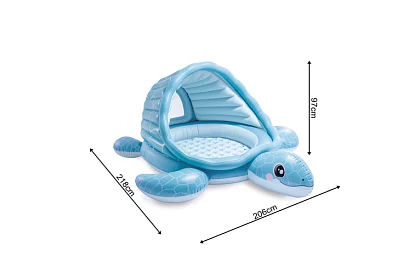 Felfújható medence napernyővel 218 × 206 × 97 cm Turtle Cove Playland, I48677NP