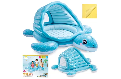 Felfújható medence napernyővel 218 × 206 × 97 cm Turtle Cove Playland, I48677NP