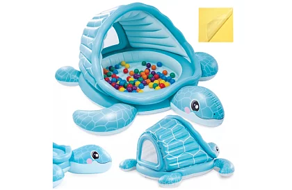 Felfújható medence napernyővel 218 × 206 × 97 cm Turtle Cove Playland, I48677NP