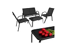 Kerti bútor kanapé, 2 fotel, asztal – fekete