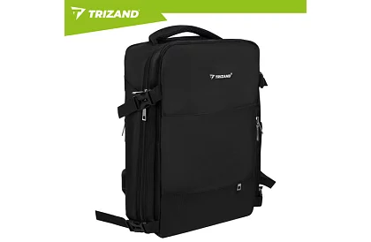 Utazási kézipoggyász 40 × 20 × 25 cm – fekete hátizsák USB-vel