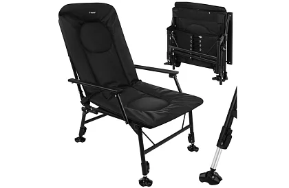 Horgász összecsukható állítható szék karfákkal