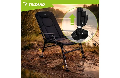 Horgász összecsukható állítható szék karfákkal