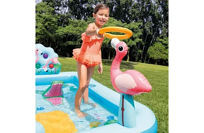 Felfújható medence csúszdával – vízi játszótér INTEX 57161
