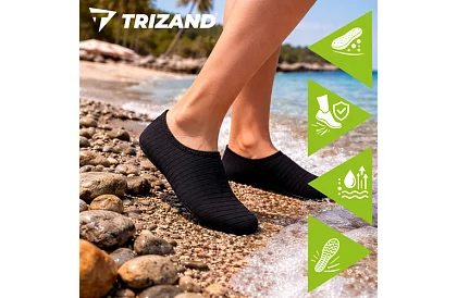 Vízicipő – csúszásgátló, gyorsan száradó – fekete, 37-es méret