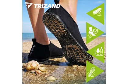 Vízbe való cipők – csúszásgátló, gyorsan száradó – fekete, 44-es méret