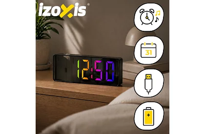 LED színes ébresztőóra – órák kijelzővel és hőmérővel