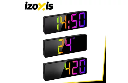 LED színes ébresztőóra – órák kijelzővel és hőmérővel