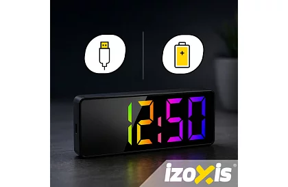 LED színes ébresztőóra – órák kijelzővel és hőmérővel