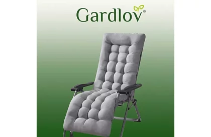 Töltött párna kerti székekhez 173 × 50 × 5 cm – szürke