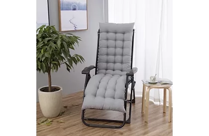 Töltött párna kerti székekhez 173 × 50 × 5 cm – szürke