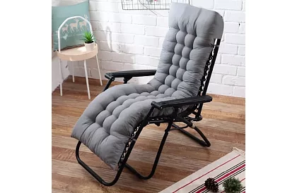 Töltött párna kerti székekhez 173 × 50 × 5 cm – szürke