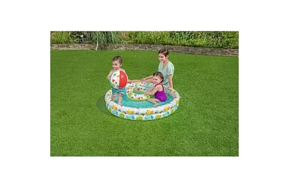 Felfújható medence 3 az 1-ben + gyűrű és labda – B51124