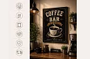 Coffee bar - kép - Retro kávézó tábla 07
