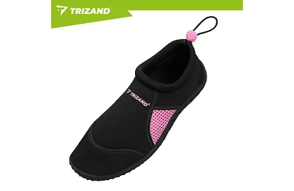 Vízis cipők – csúszásgátló 5 mm, gyorsan száradó – fekete-rózsaszín, 36-os méret